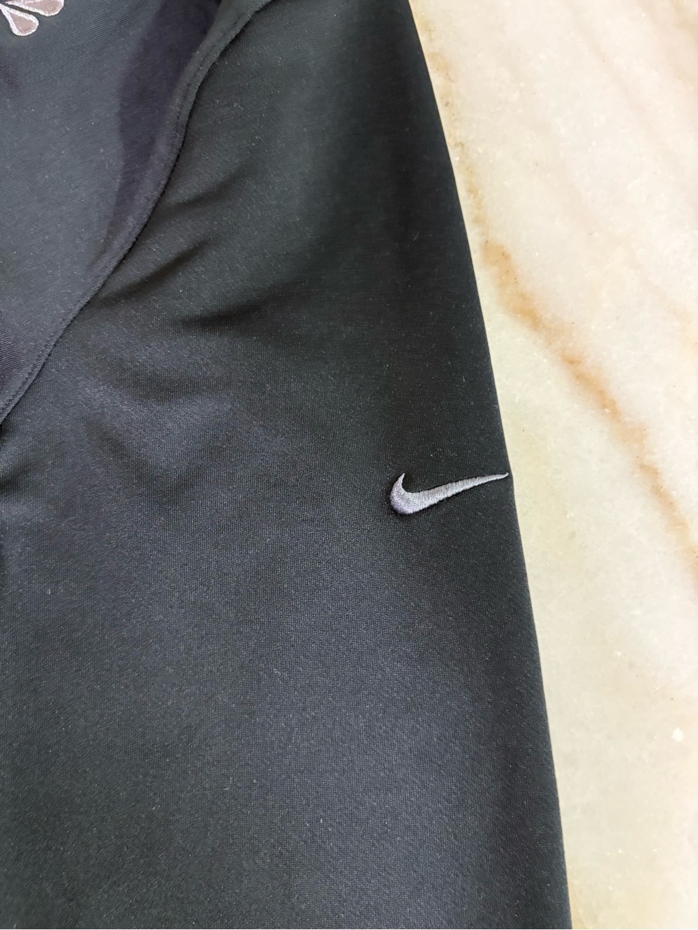 NIKE Men's Long Sleeve Hooded Quarter-Zip Shirt - Black - Picture 4 of 10
